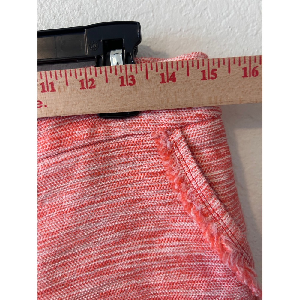 Trina Turk Coral Preppy Resortwear Tweed Fringe Pocket Shorts SZ 2 Linen Blend - Picture 9 of 9